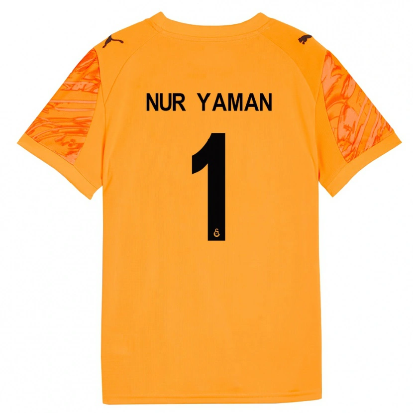 Danxen Kinder Gamze Nur Yaman #1 Trikot Dunkles Orange Schwarz Torwarttrikot 2025/26