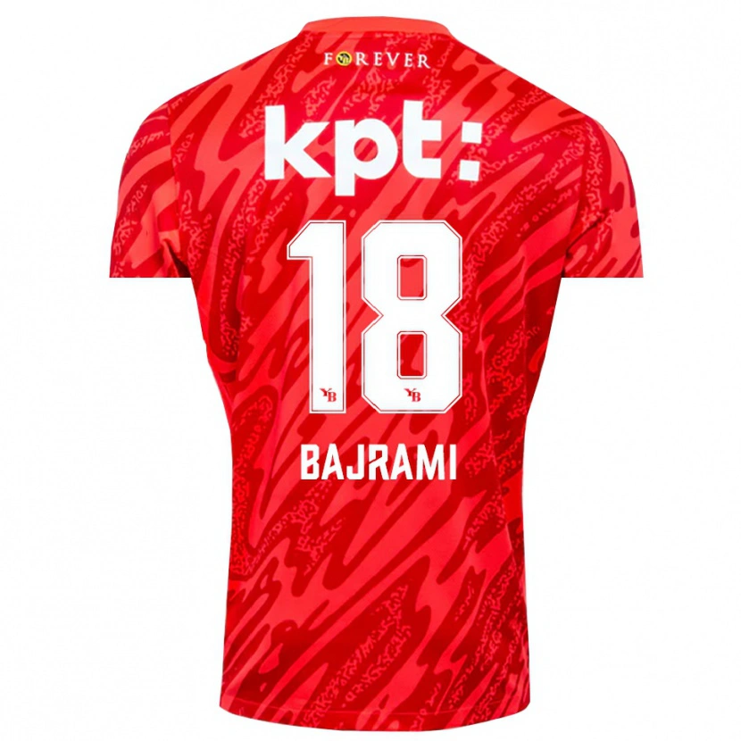 Danxen Kinder Ardian Bajrami #18 Trikot Rot Weiß Torwarttrikot 2025/26