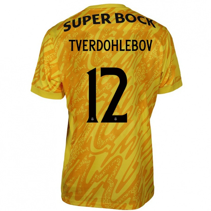 Danxen Kinder Alex Tverdohlebov #12 Trikot Gelb Orange Torwarttrikot 2025/26