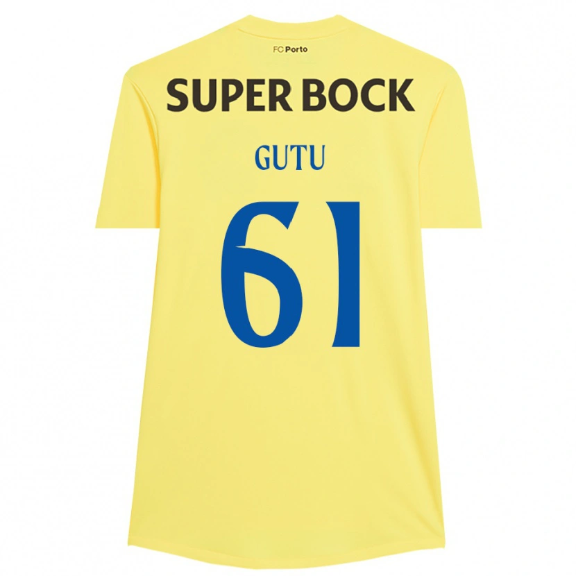 Danxen Kinder Denis Gutu #61 Trikot Hellgelb Schwarz Torwarttrikot 2025/26