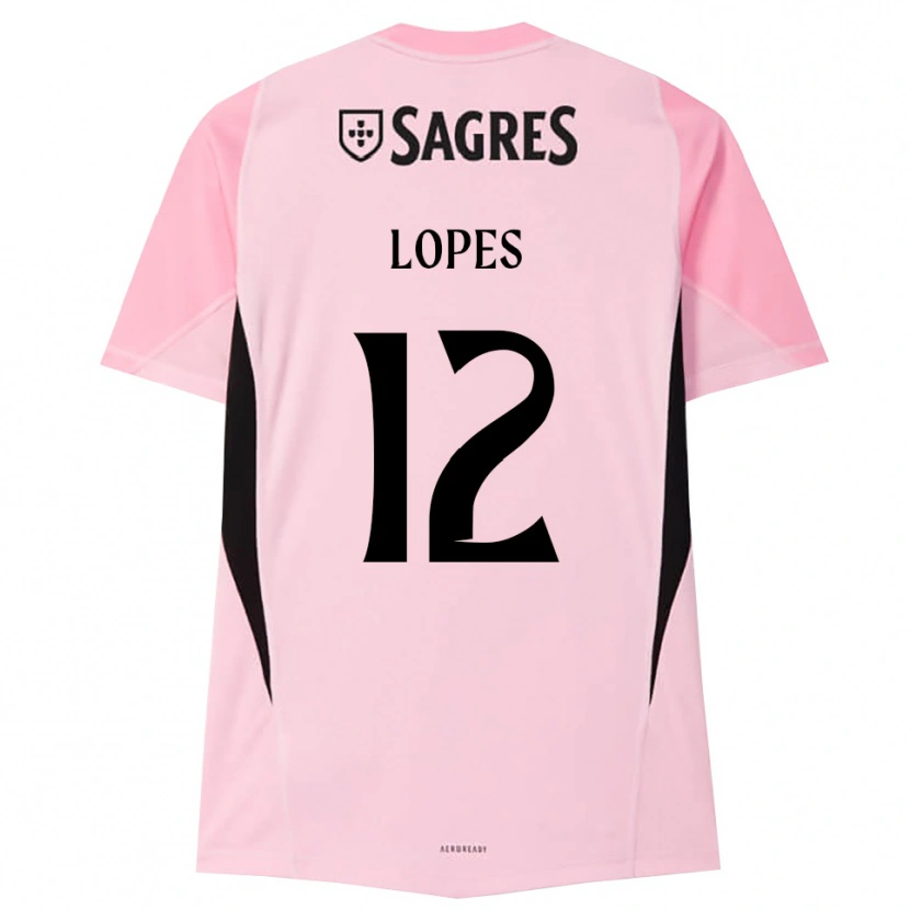 Danxen Kinder Leonardo Lopes #12 Trikot Rosa Schwarz Torwarttrikot 2025/26