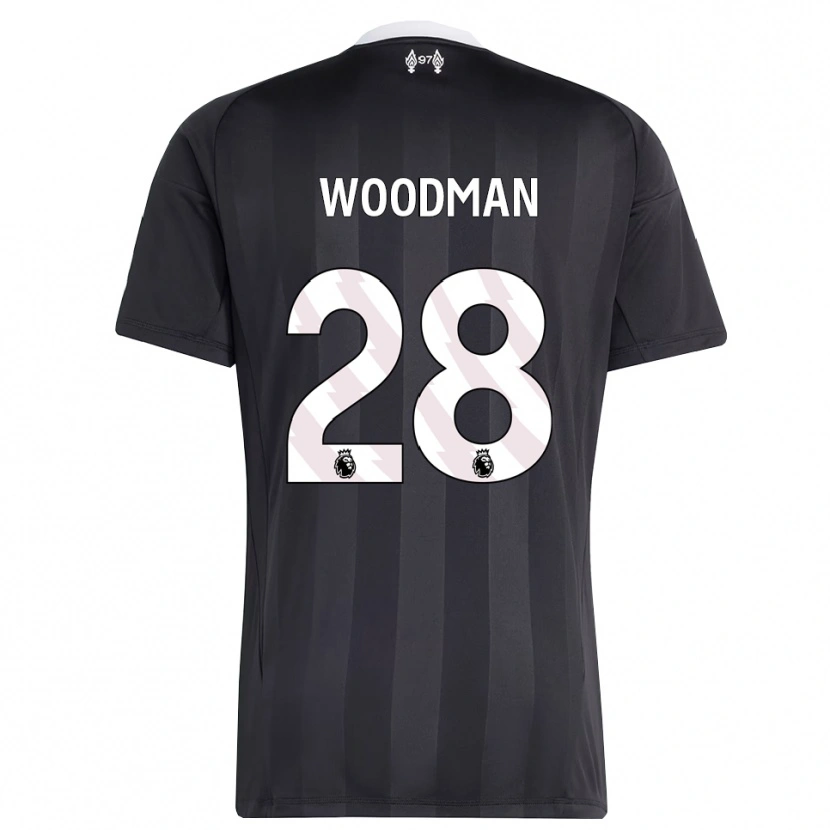 Danxen Kinder Freddie Woodman #28 Trikot Schwarz Weiß Torwarttrikot 2025/26
