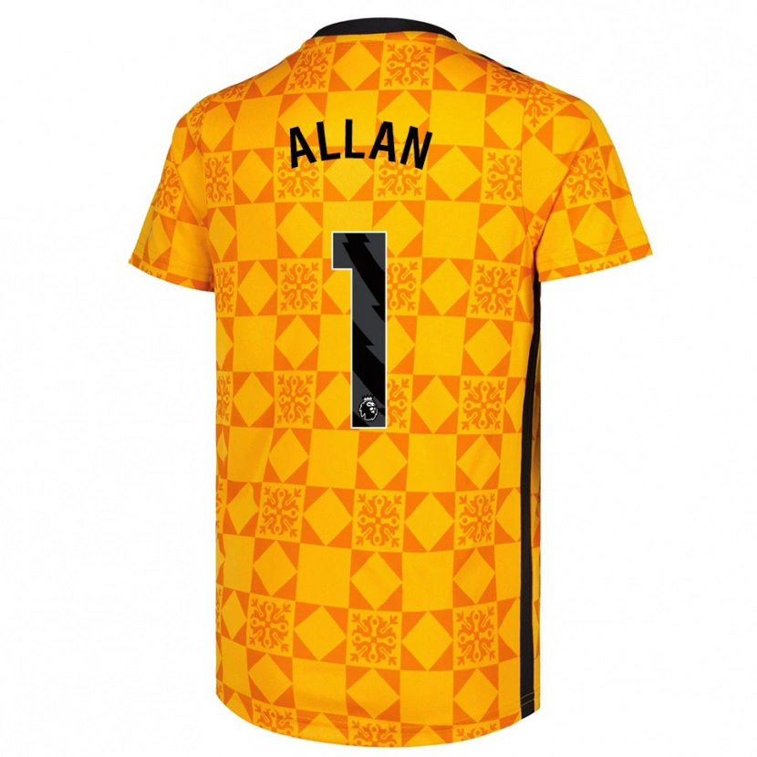 Danxen Kinder Isaac Allan #1 Trikot Gelb Schwarz Torwarttrikot 2025/26