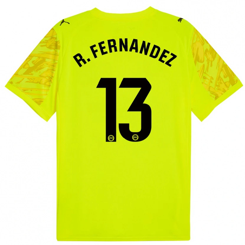 Danxen Kinder Raúl Fernández #13 Trikot Gelb Schwarz Torwarttrikot 2025/26
