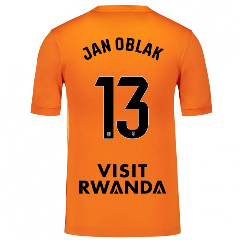 Danxen Kinder Jan Oblak #13 Trikot Orange Schwarz Torwarttrikot 2025/26