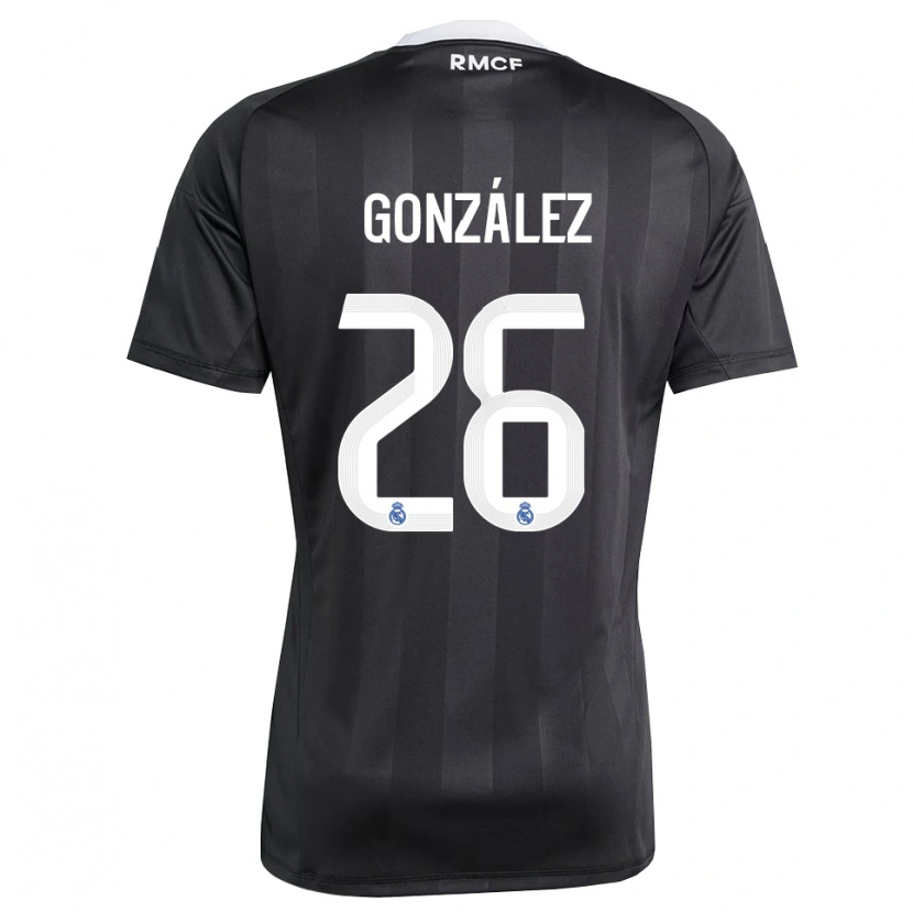 Danxen Kinder Fran González #26 Trikot Schwarz Weiß Torwarttrikot 2025/26