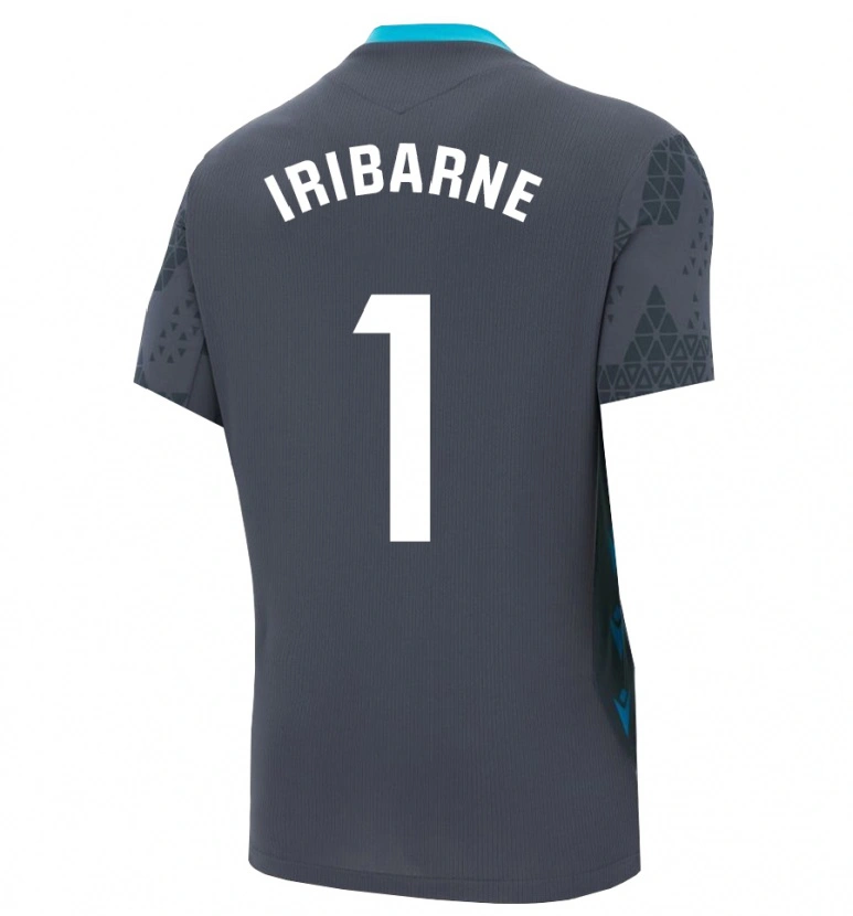 Danxen Kinder Bruno Iribarne #1 Trikot Dunkelgrau Schwarz Torwarttrikot 2025/26