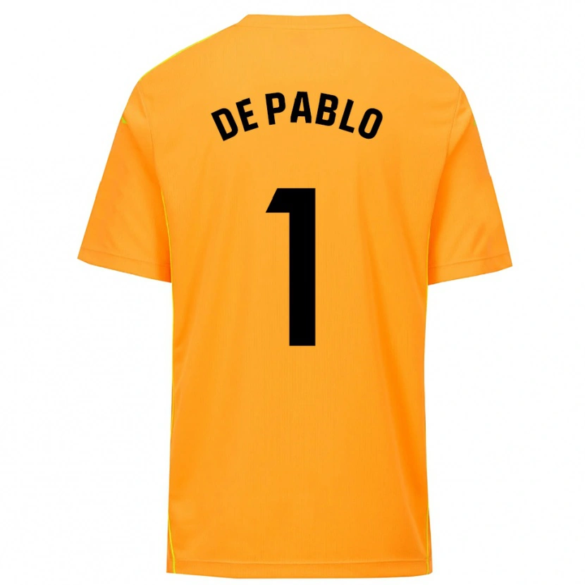 Danxen Kinder Álvaro de Pablo #1 Trikot Orange Schwarz Torwarttrikot 2025/26