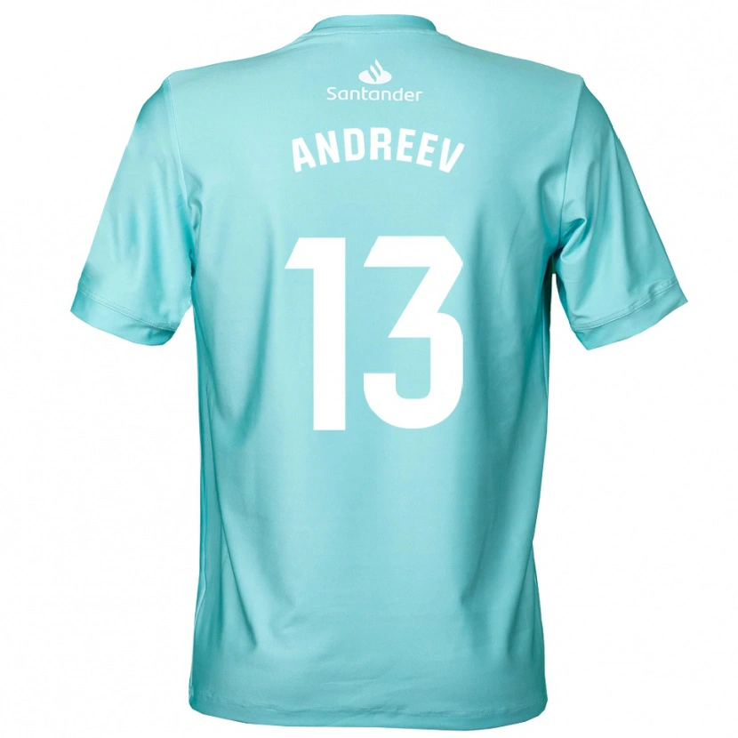 Danxen Kinder Plamen Andreev #13 Trikot Hellcyan Weiß Torwarttrikot 2025/26