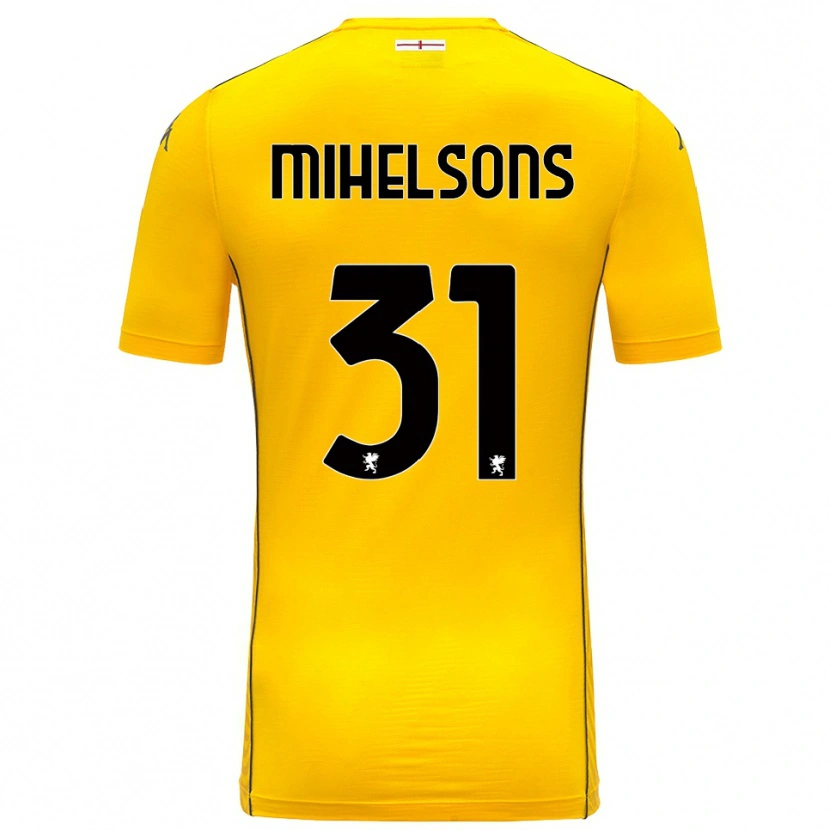 Danxen Kinder Rendijs Mihelsons #31 Trikot Dunkelgelb Schwarz Torwarttrikot 2025/26