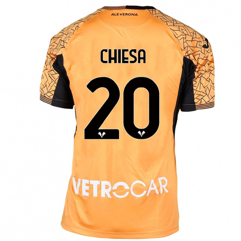 Danxen Kinder Mattia Chiesa #20 Trikot Orange Schwarz Weiß Torwarttrikot 2025/26
