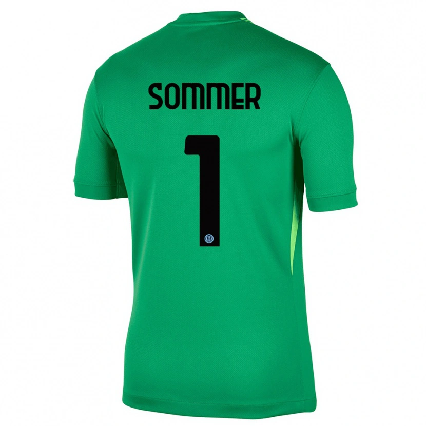 Danxen Kinder Yann Sommer #1 Trikot Hellgrün Schwarz Torwarttrikot 2025/26