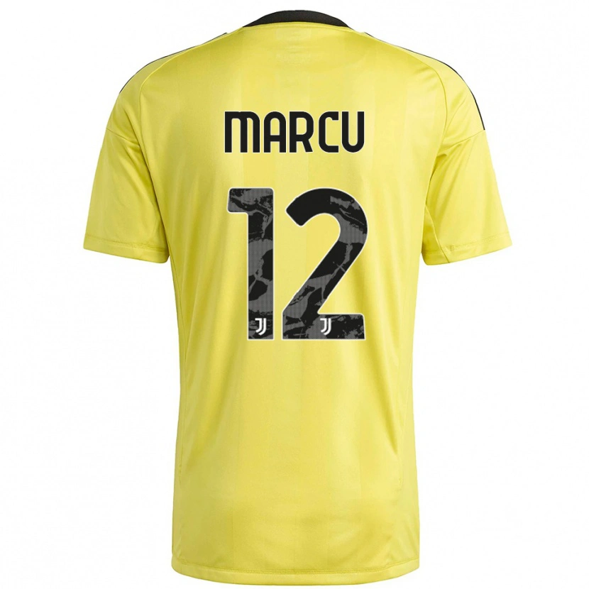 Danxen Kinder Alessio Marcu #12 Trikot Gelb Weiß Torwarttrikot 2025/26