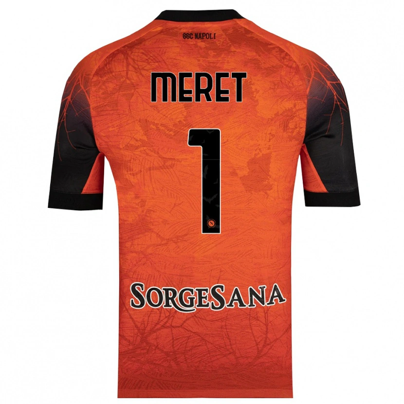 Danxen Kinder Alex Meret #1 Trikot Orange Rot Schwarz Torwarttrikot 2025/26