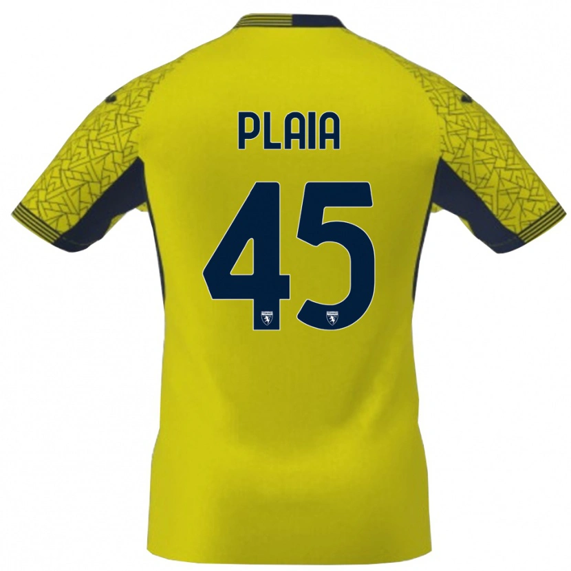 Danxen Kinder Francesco Plaia #45 Trikot Gelb Schwarz Torwarttrikot 2025/26