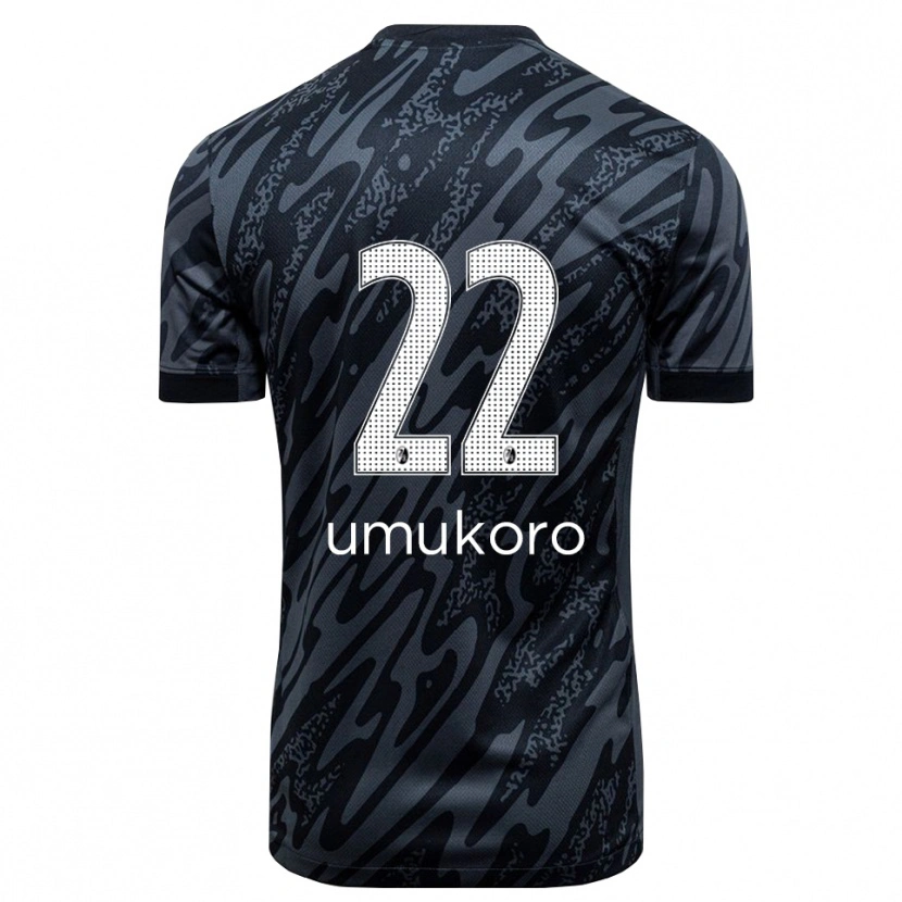 Danxen Kinder Jayden Umukoro #22 Trikot Schwarz Weiß Torwarttrikot 2025/26
