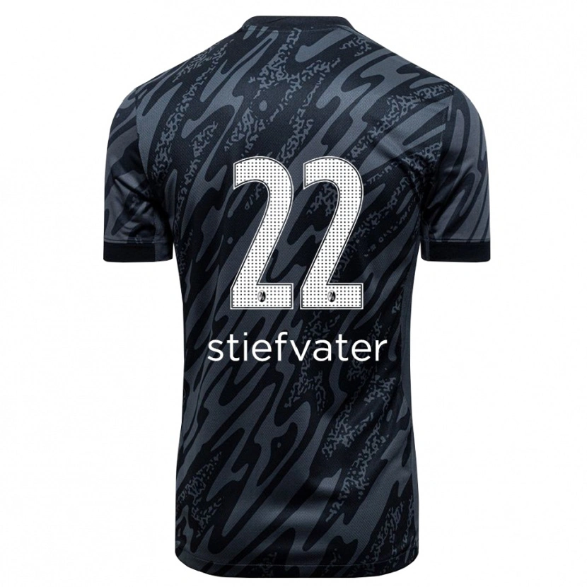 Danxen Kinder Max Stiefvater #22 Trikot Schwarz Weiß Torwarttrikot 2025/26