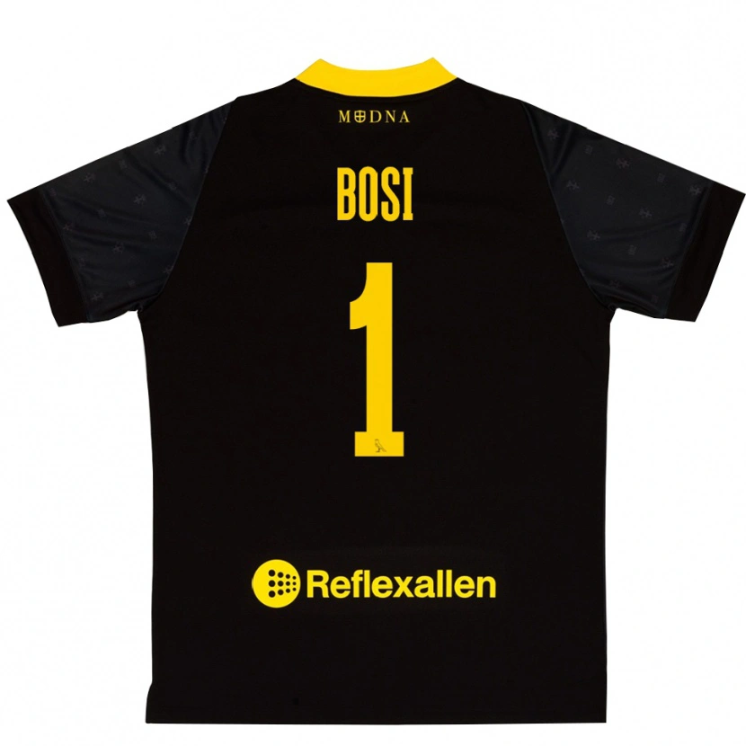 Danxen Kinder Matteo Bosi #1 Trikot Schwarz Gelb Torwarttrikot 2025/26