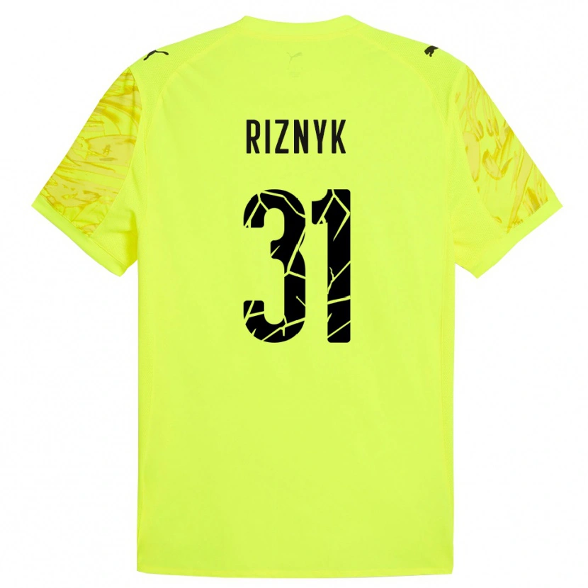 Danxen Kinder Dmytro Riznyk #31 Trikot Grün Gelb Torwarttrikot 2025/26