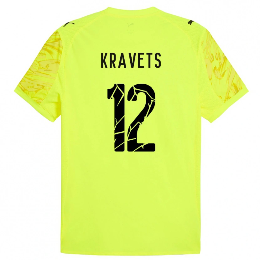 Danxen Kinder Vladyslav Kravets #12 Trikot Grün Gelb Torwarttrikot 2025/26