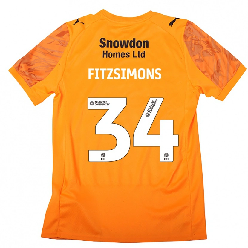 Danxen Herren Ross Fitzsimons #34 Trikot Orange Schwarz Torwarttrikot 2025/26