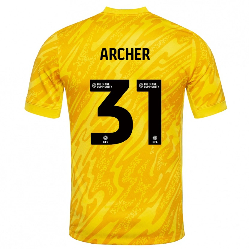Danxen Herren Jordan Archer #31 Trikot Gelb Schwarz Torwarttrikot 2025/26