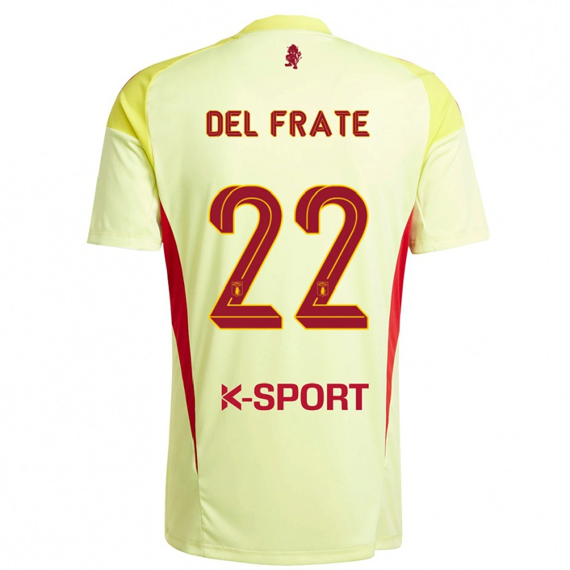 Danxen Herren Federico Del Frate #22 Trikot Hellgelb Rot Torwarttrikot 2025/26