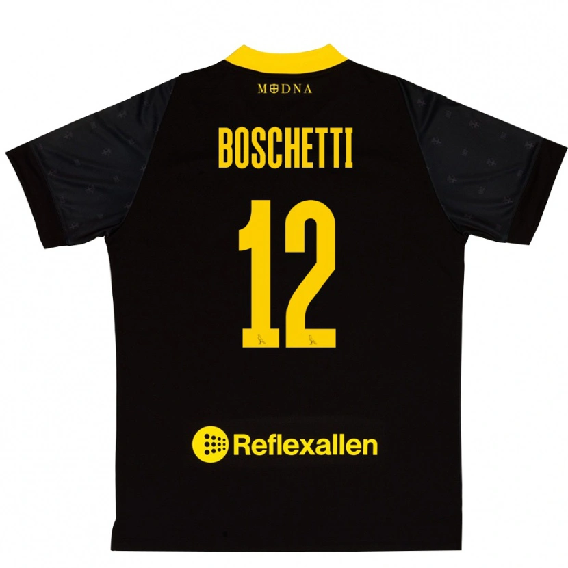 Danxen Herren Matteo Boschetti #12 Trikot Schwarz Gelb Torwarttrikot 2025/26