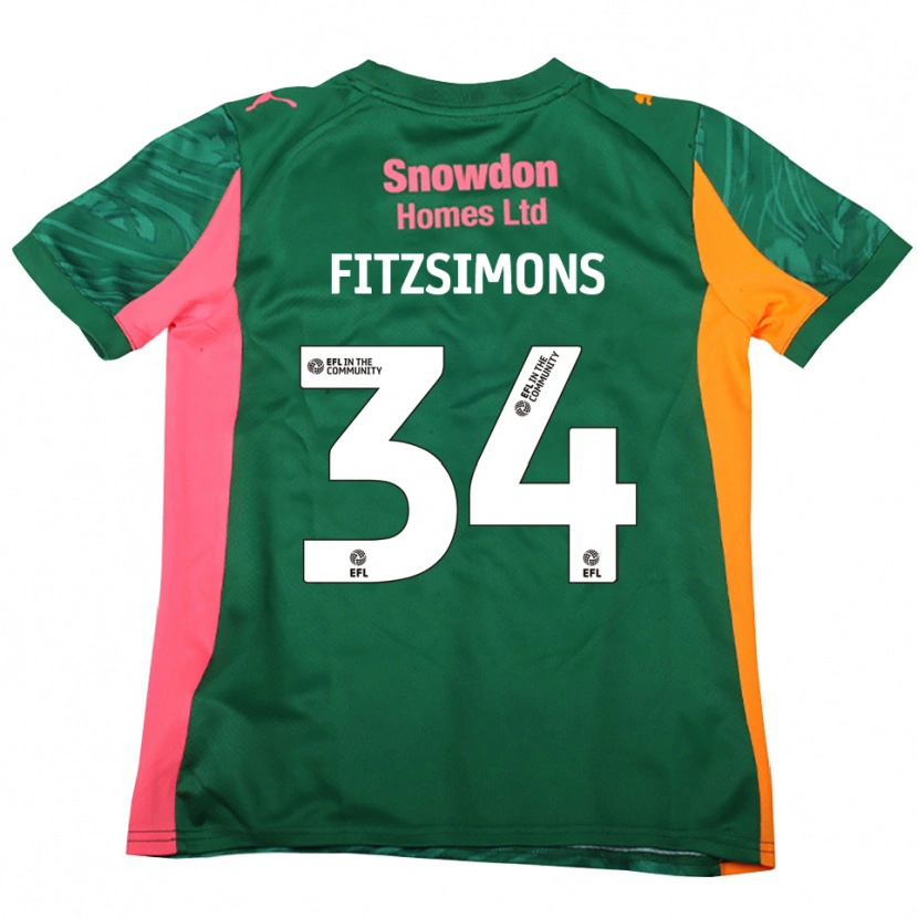 Danxen Damen Ross Fitzsimons #34 Trikot Dunkelgrün Rosa Torwarttrikot 2025/26