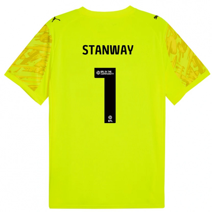 Danxen Damen Wyll Stanway #1 Trikot Gelb Schwarz Torwarttrikot 2025/26