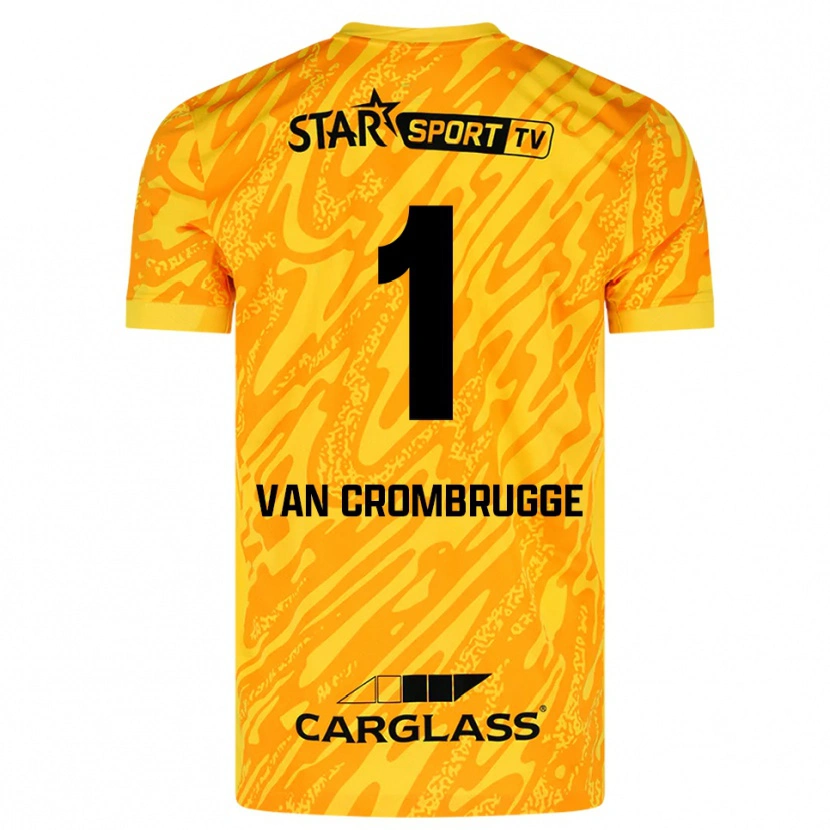 Danxen Damen Hendrik Van Crombrugge #1 Trikot Orange Gelb Schwarz Torwarttrikot 2025/26