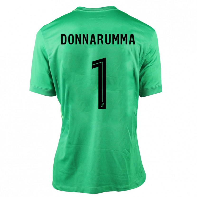 Danxen Damen Gianluigi Donnarumma #1 Trikot Grün Schwarz Torwarttrikot 2025/26