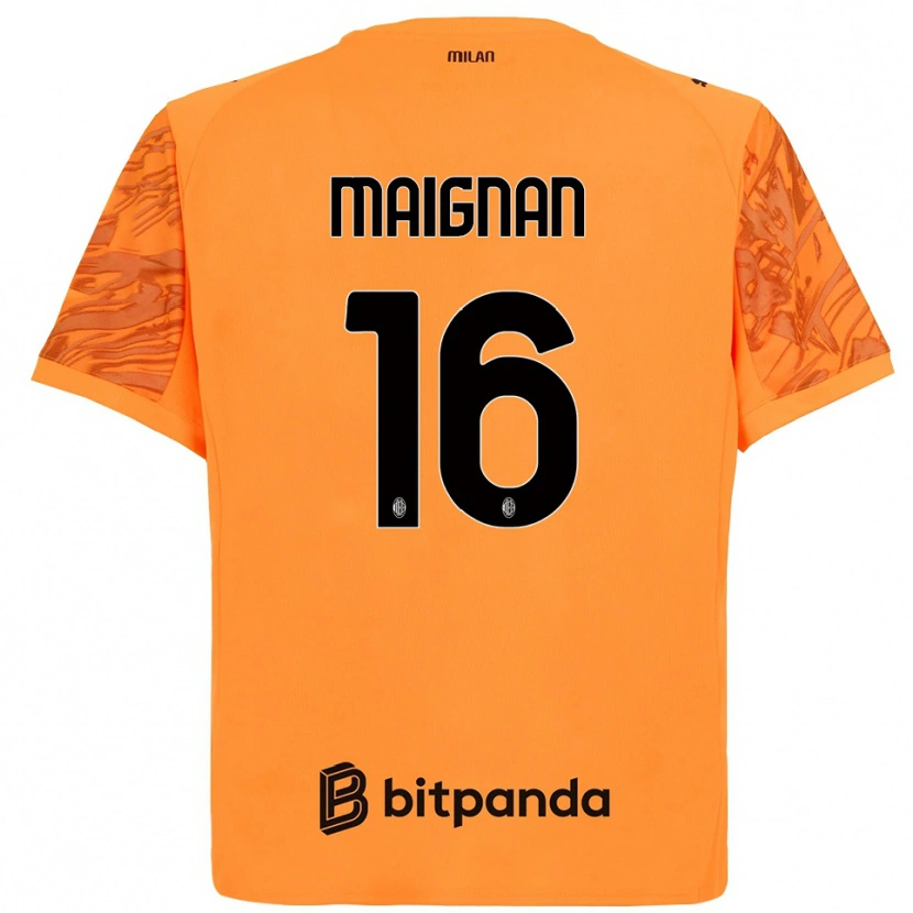 Danxen Damen Mike Maignan #16 Trikot Orange Gelb Schwarz Torwarttrikot 2025/26