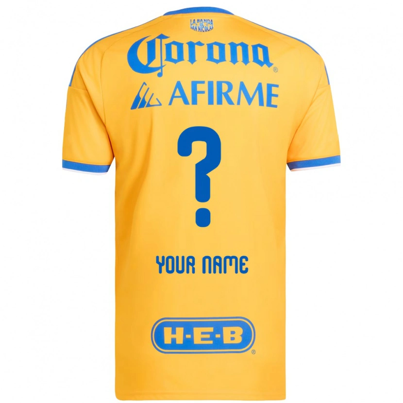Danxen Kinder Ihren Namen #0 Gelb Blau Heimtrikot Trikot 2026/27 T-Shirt