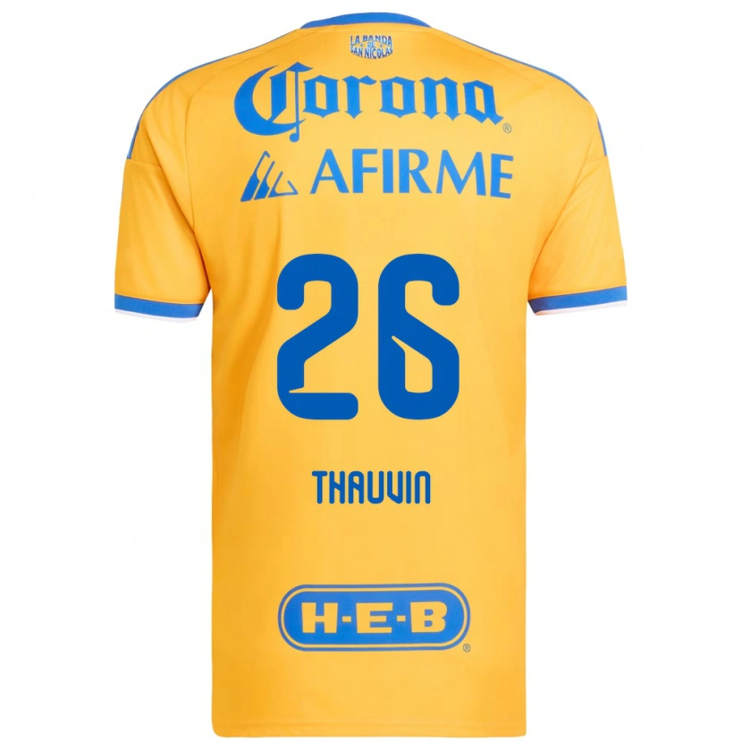 Danxen Kinder Florian Thauvin #26 Gelb Blau Heimtrikot Trikot 2026/27 T-Shirt