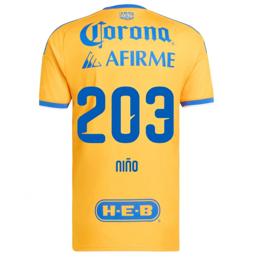 Danxen Kinder Fernando Niño #203 Gelb Blau Heimtrikot Trikot 2026/27 T-Shirt