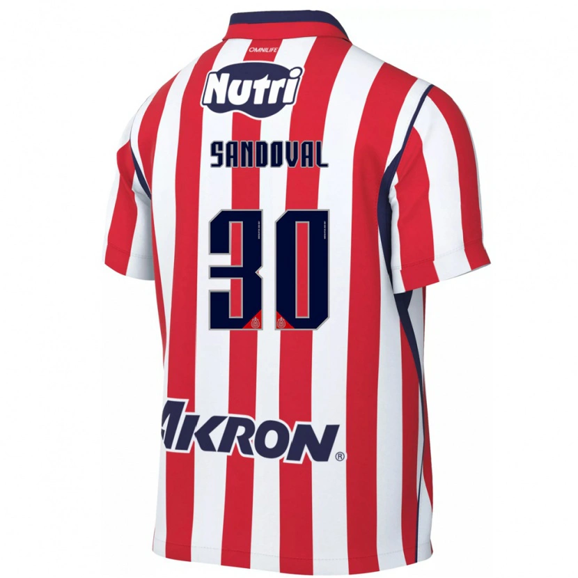 Danxen Kinder Santiago Sandoval #30 Rot Weiß Heimtrikot Trikot 2026/27 T-Shirt