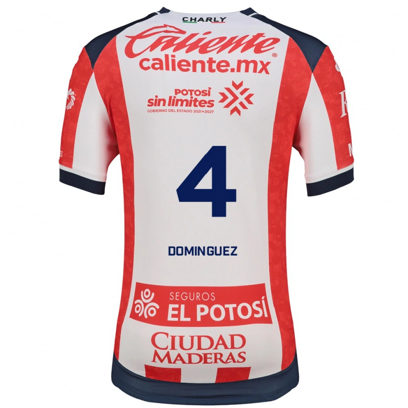 Danxen Kinder Julio Cesar Dominguez #4 Rot Weiß Schwarz Heimtrikot Trikot 2026/27 T-Shirt