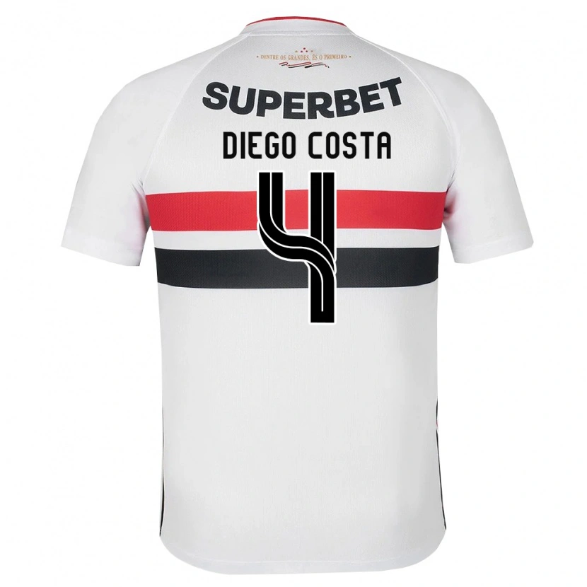 Danxen Kinder Diego Costa #4 Weiß Rot Schwarz Heimtrikot Trikot 2026/27 T-Shirt