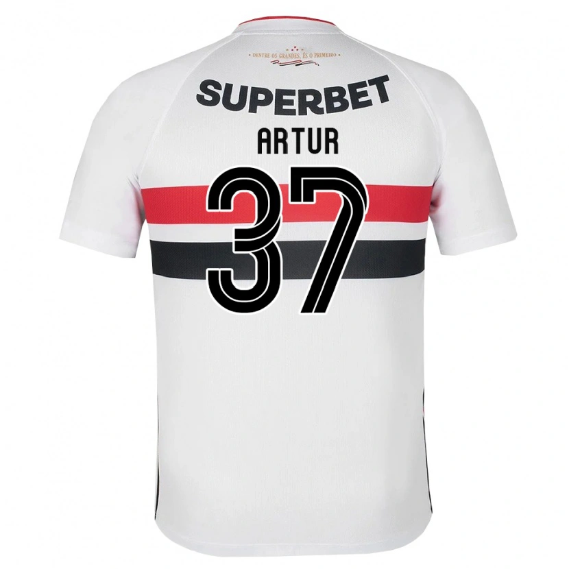 Danxen Kinder Artur Victor Guimarães #37 Weiß Rot Schwarz Heimtrikot Trikot 2026/27 T-Shirt