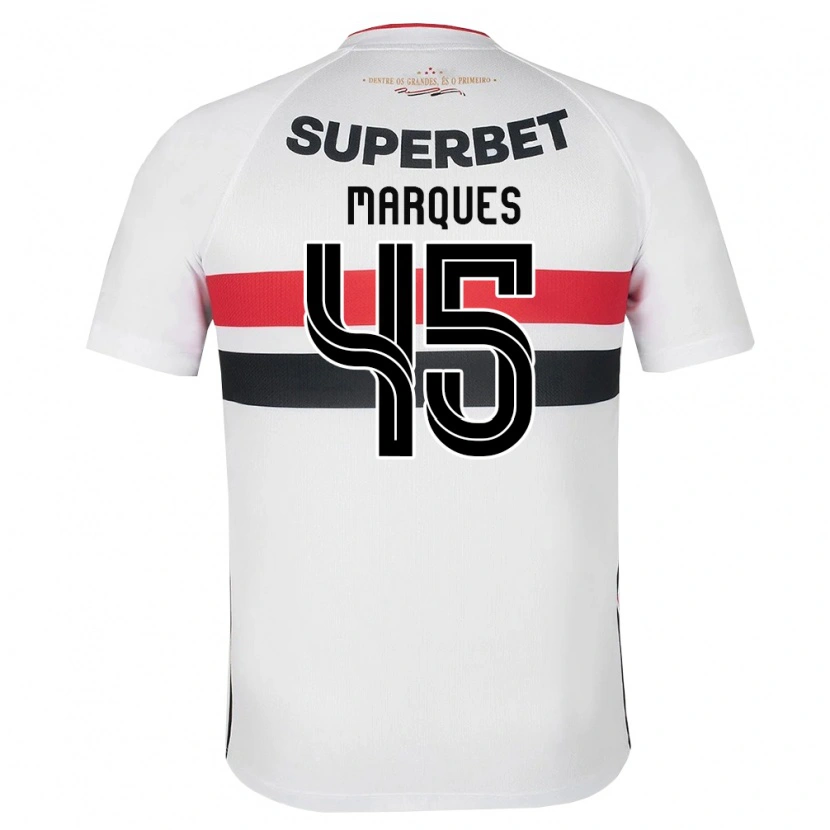 Danxen Kinder Lucca Marques Alencar #45 Weiß Rot Schwarz Heimtrikot Trikot 2026/27 T-Shirt