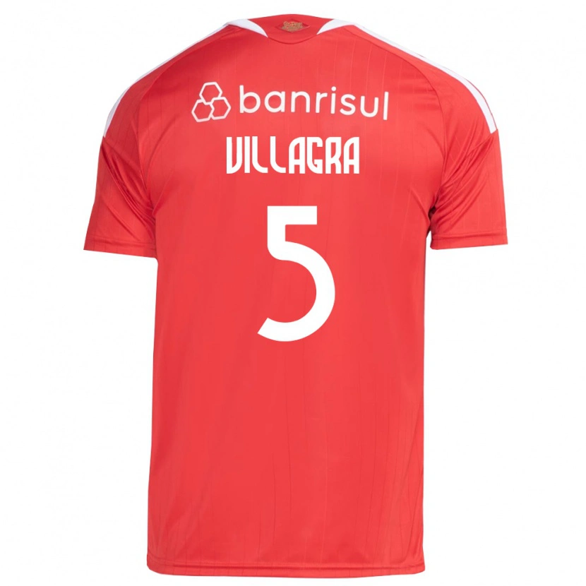 Danxen Kinder Rodrigo Villagra #5 Rot Weiß Heimtrikot Trikot 2026/27 T-Shirt