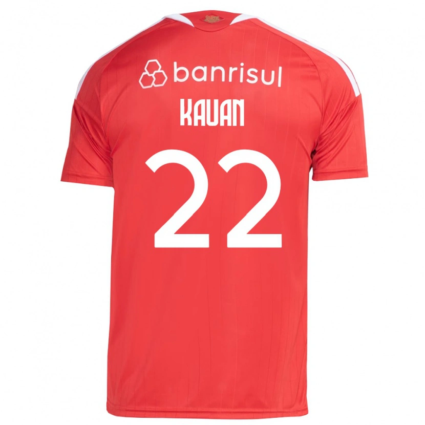 Danxen Kinder Kauan Jesus Santos Oliveira #22 Rot Weiß Heimtrikot Trikot 2026/27 T-Shirt