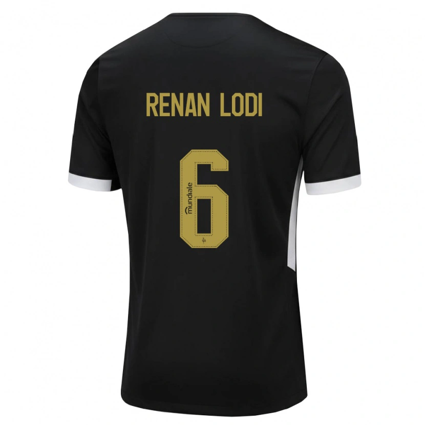 Danxen Kinder Renan Lodi #6 Schwarz Weiß Gelb Heimtrikot Trikot 2026/27 T-Shirt