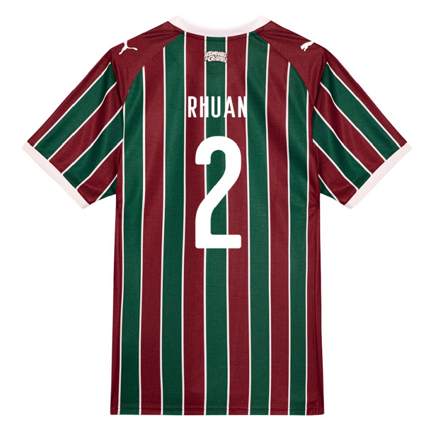 Danxen Kinder Rhuan Allan Dourado Ribeiro #2 Grün Burgund Weiß Heimtrikot Trikot 2026/27 T-Shirt