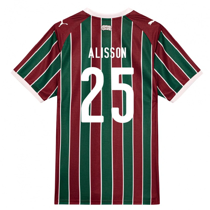 Danxen Kinder Alisson Euler De Freitas Castro #25 Grün Burgund Weiß Heimtrikot Trikot 2026/27 T-Shirt