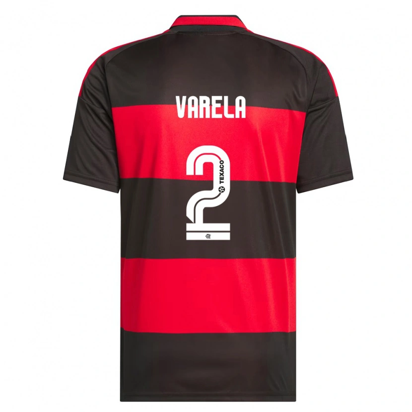 Danxen Kinder Guillermo Varela #2 Rot Schwarz Weiß Heimtrikot Trikot 2026/27 T-Shirt