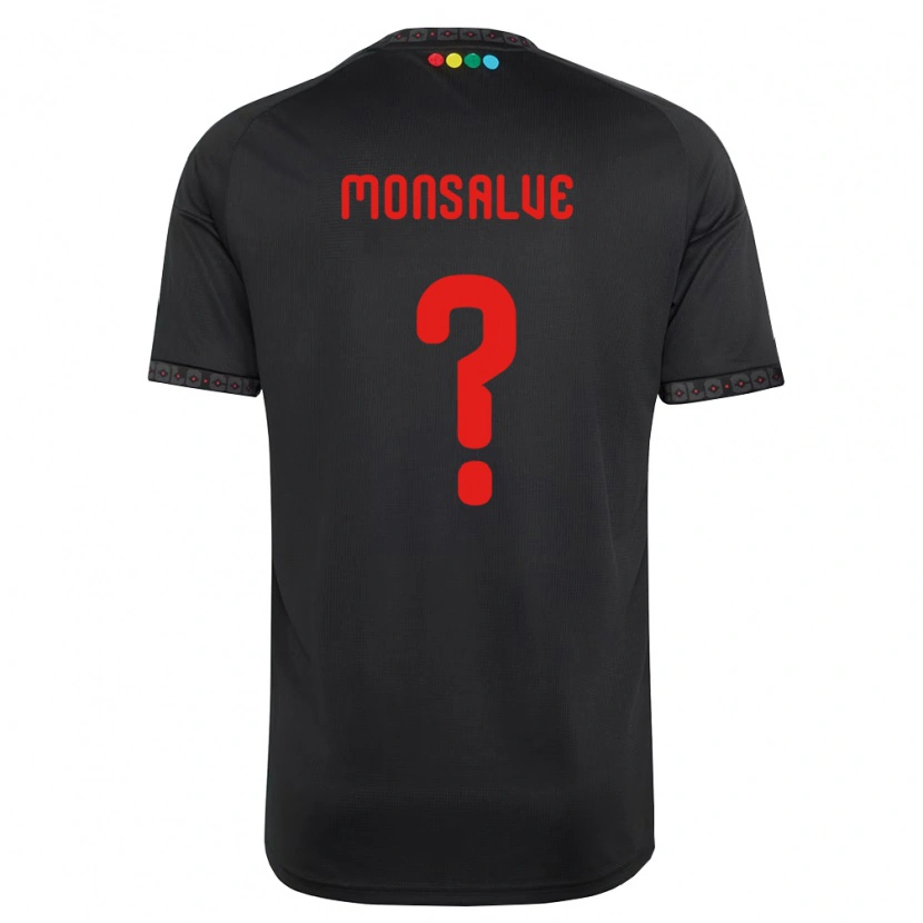 Danxen Kinder Gaspar Monsalve #0 Schwarz Rot Auswärtstrikot Trikot 2026/27 T-Shirt
