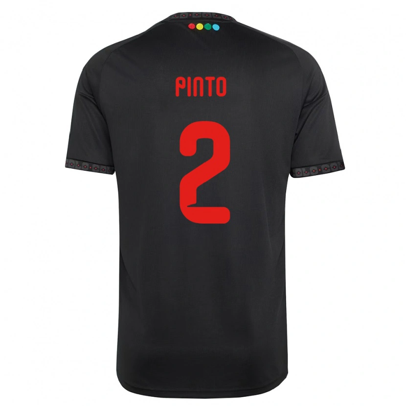 Danxen Kinder Matías Pinto #2 Schwarz Rot Auswärtstrikot Trikot 2026/27 T-Shirt
