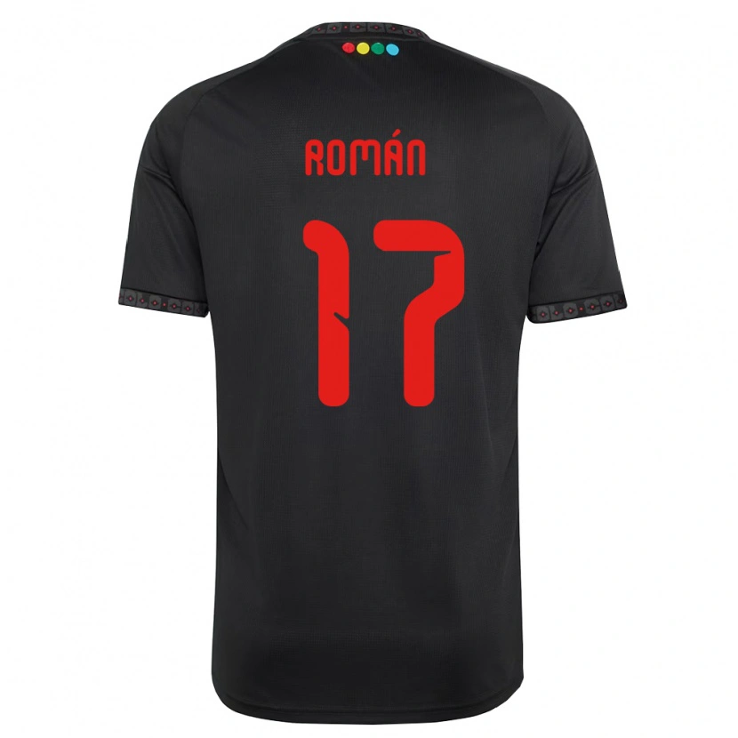 Danxen Kinder Iván Román #17 Schwarz Rot Auswärtstrikot Trikot 2026/27 T-Shirt